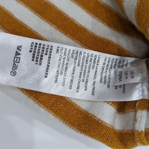 Anthropologie orange white striped sleeveless sweater flutter sleeve boho size m - Picture 8 of 8